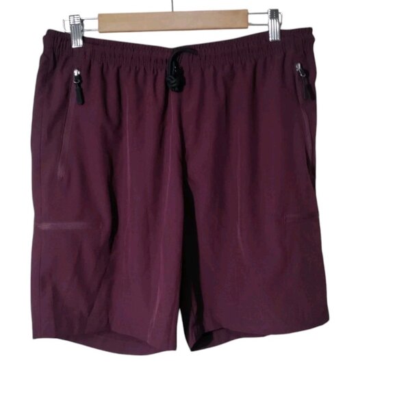 Santiny Men’s Size Large‎ Zipper Cargo Pocket Lightweight Red Shorts NWT - Picture 1 of 10